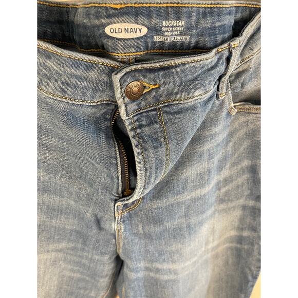 Old Navy Light Wash Rockstar Skinny Jeans Plus Size 16 Long Western Casual - Picture 4 of 10